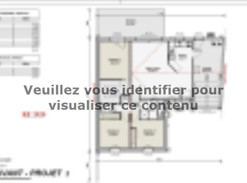 Plan de maison Maison 90m² - 3CH - Garage - 97BX212064 : Vignette 1