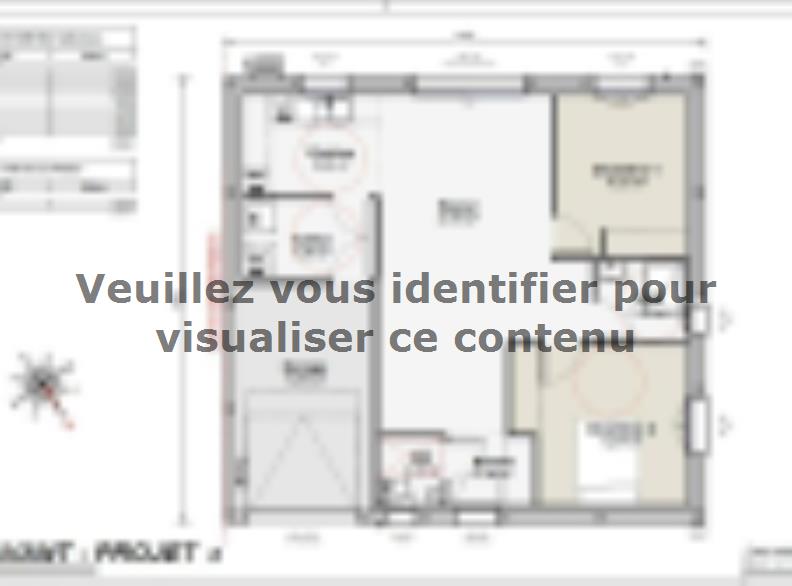 Plan de maison Maison 70m² - 2CH - Garage - 77BX220279 : Vignette 1