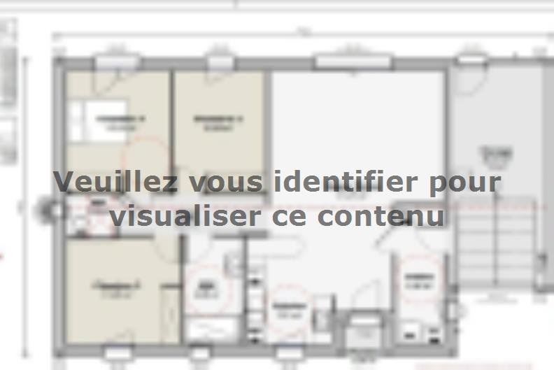 Plan de maison Maison 94m² - 3CH - Garage - 98BX220213 : Vignette 1