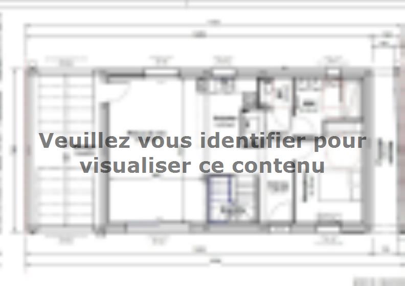 Plan de maison Maison 96m² - 3CH - Garage - 134BX202063 : Vignette 1