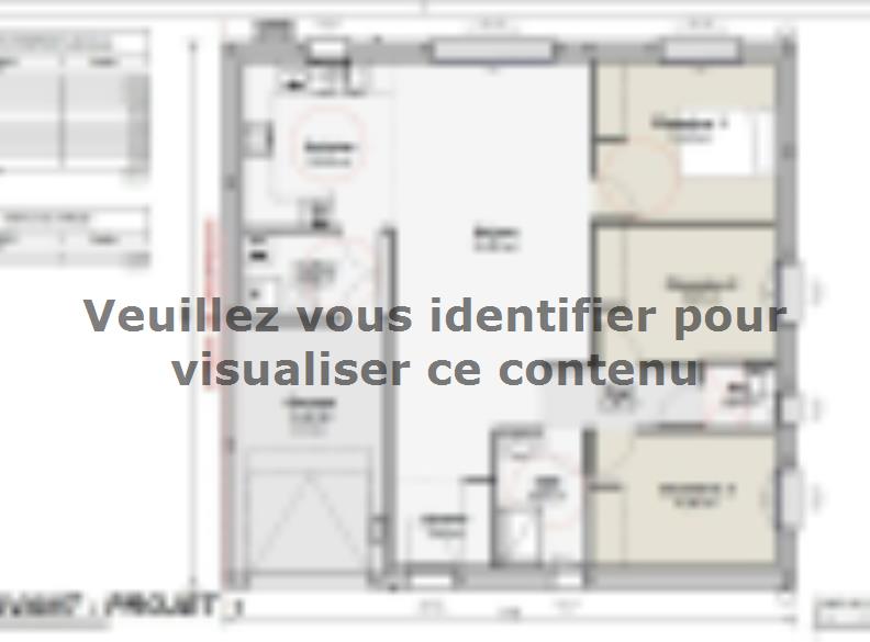 Plan de maison Maison 90m² - 3CH - Garage - 97BX220306 : Vignette 1