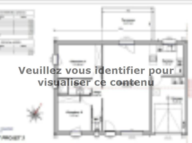 Plan de maison Maison 71m² - 2CH - Garage - 80BX190985 : Vignette 1