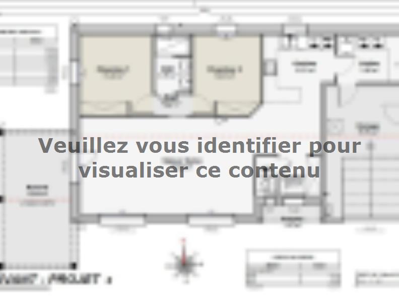 Plan de maison Maison 84m² - 2CH - Garage - 92BX220482 : Vignette 1