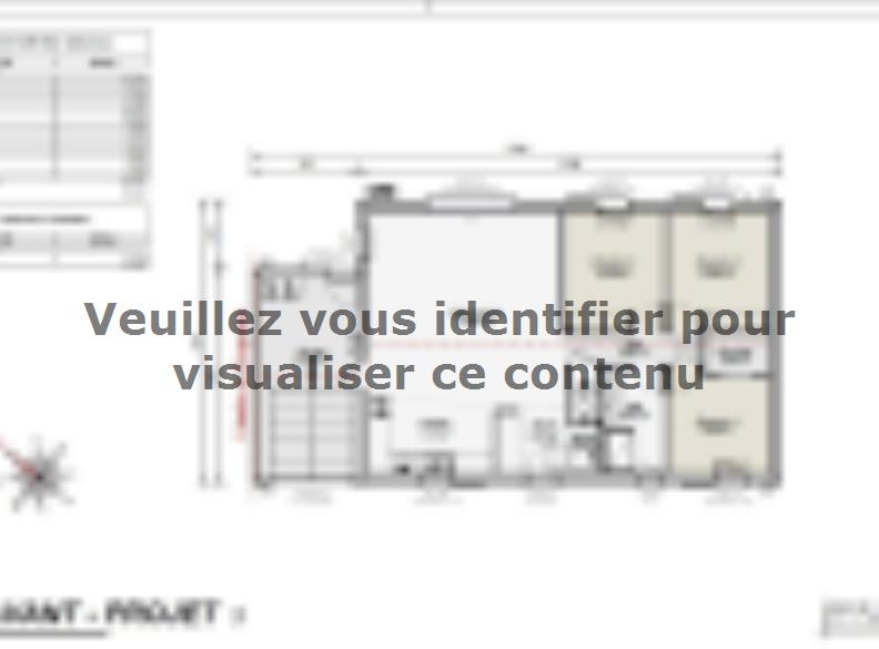 Plan de maison Maison 88m² - 3CH - Garage - 93BX220930 : Vignette 1