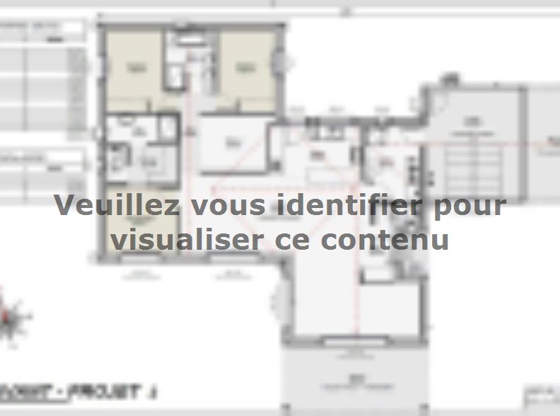 Plan de maison Maison 136m² - 3CH - Garage - 161BX220011 : Vignette 1