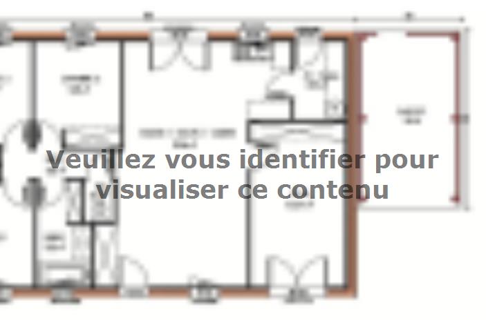 Plan de maison Avant-projet GUECELARD - 91 m2 - 4 Chambres : Vignette 1