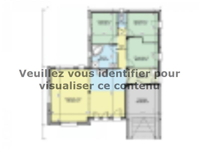 Plan de maison AVANT PROJET Fillé - 90 m² - 3 chambres : Vignette 1